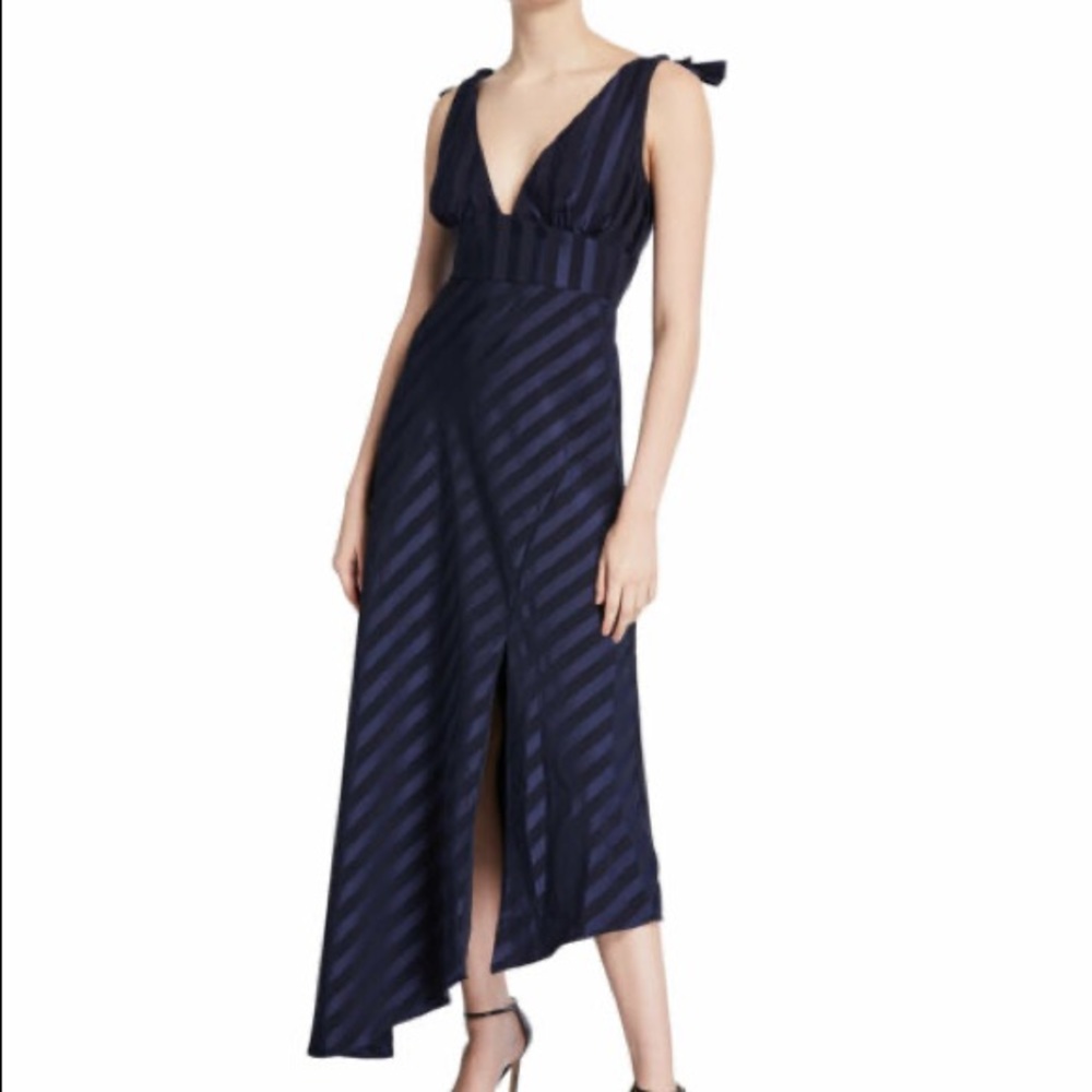 Keepsake Abound Navy Shadow Stripe Gown S